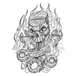 Tattoo Human skull symbolism Flash Evil Skull Designs monochrome  fictional Character png  PNGEgg