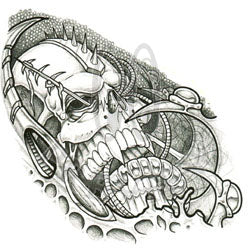 Simply Inked Evil Skull Temporary Tattoo Designer Tattoo for Girls Boys  Men Women waterproof Sticker Size 25 X 4 inch 1pc l Black l 2g   Amazonin Beauty