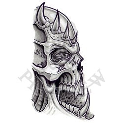 Evil Skull cover up tattoo by thirteen7s on DeviantArt