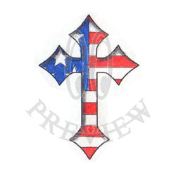 USA Flag Inlay Cross