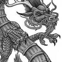 Scrolling 4 Toed Asian Dragon BG